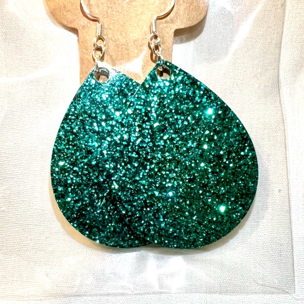 Hand made resin and glitter earrings